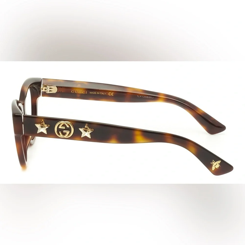 New - GUCCI OVAL EYEGLASSES GG0209O 002 HAVANA/GOLD 48MM 209 - Picture 5 of 7